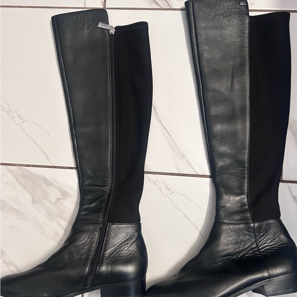 Michael Kors Black Leather Over the Knee Boots